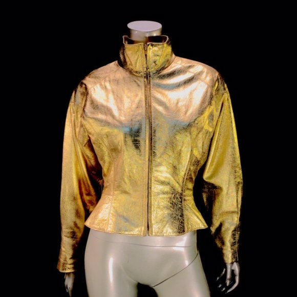 Lillie Rubin Gold Croc Embossed Leather 